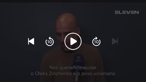 Pep Guardiola Que falava sobre a guerra na Ucrânia