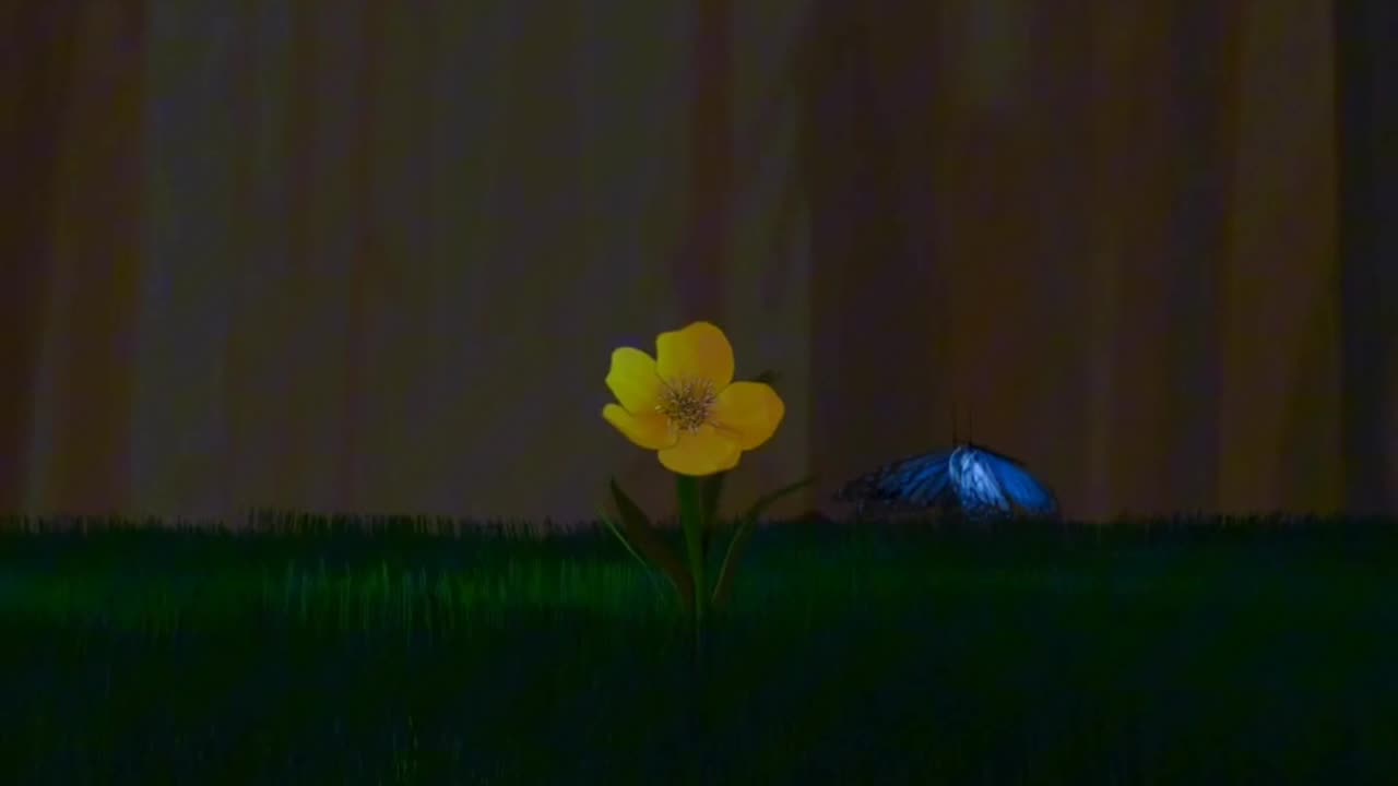 Flower with fishes and butterfly