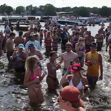 Hurry Up Wait Rocking Out and sing Eve 6's Inside Out at Shawano Lake Sand Bar Bash