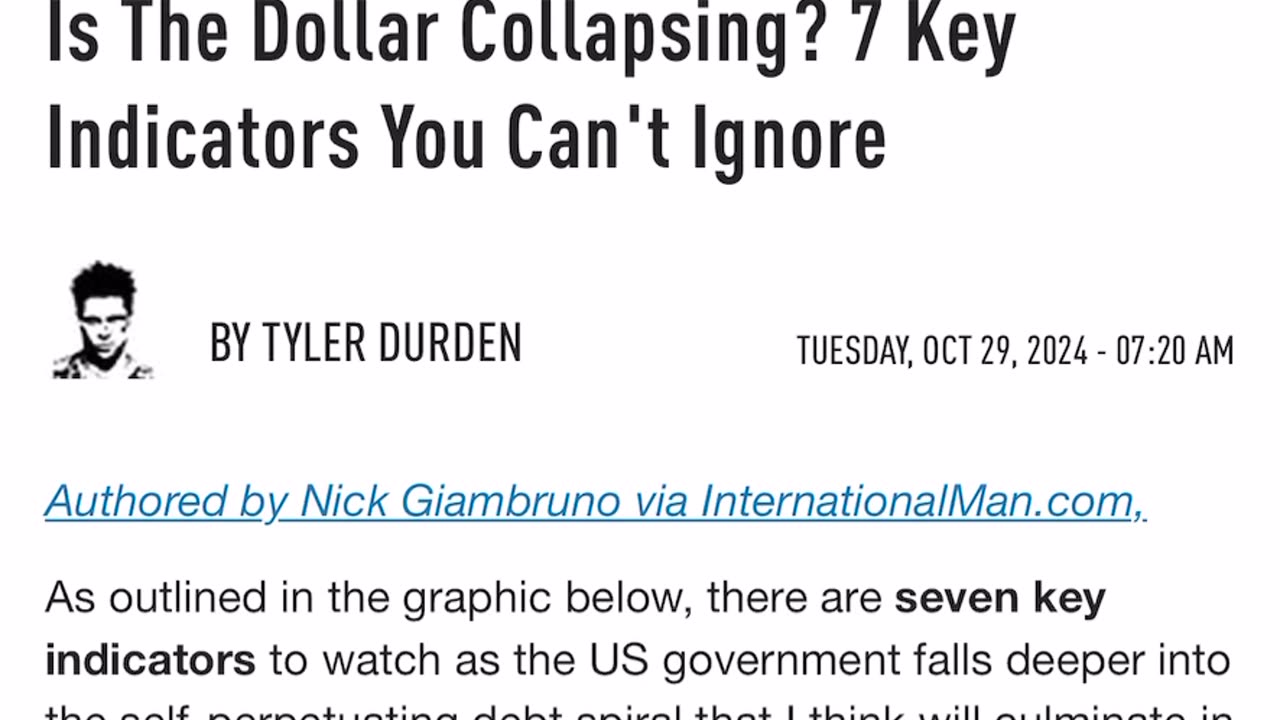 The dying dollar will be a stumbling block unto you people