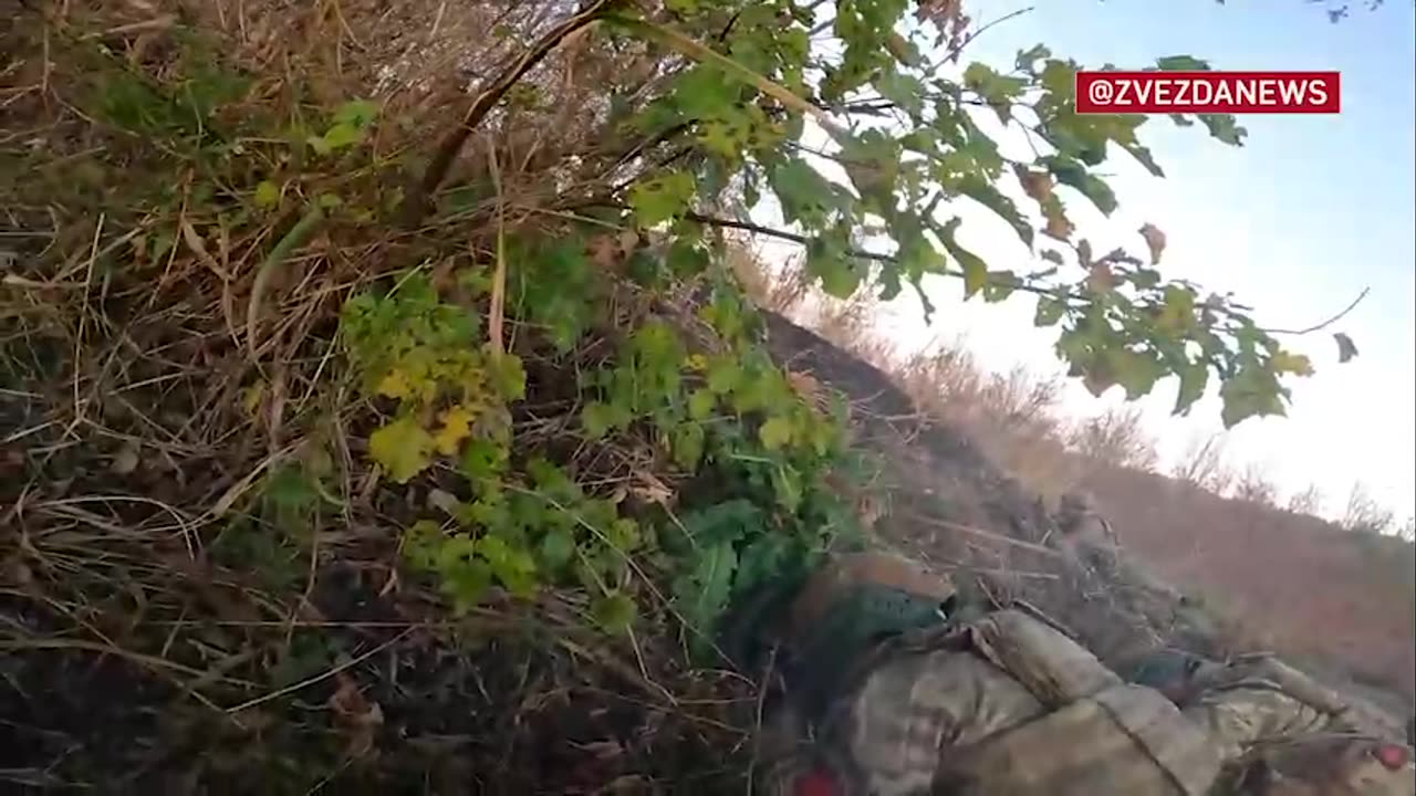 Footage from a chest camera of a battle in Kursk region