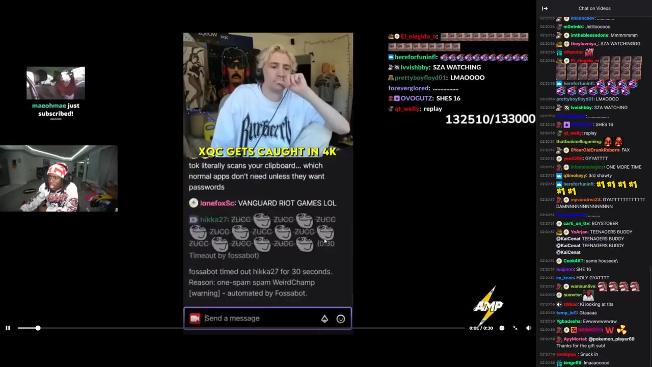 Kai Cenat reacts to xQc getting caught in 4K #xQc