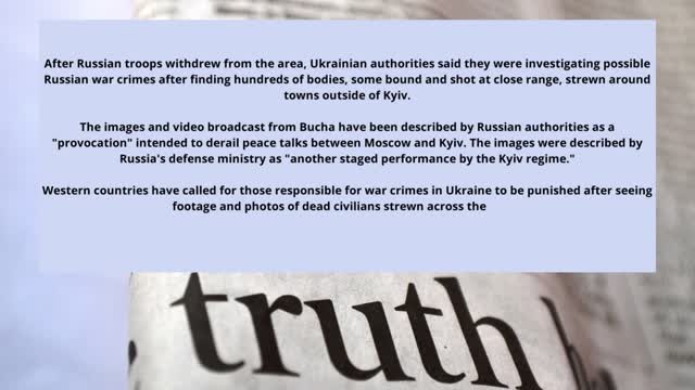 United States "ordered" footage of dead civilians in the Ukrainian