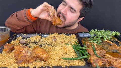 ASMR;_Eating_Mutton_Chops_Tikka_Biryani_Chicken_Thai_Curry_Green_Chillies_Extra_gravy____Mukbang