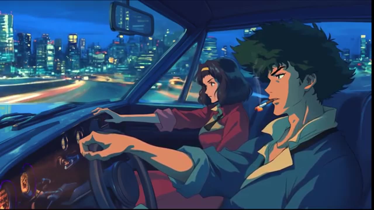 Nighttime street in 1980's 🌙 jazzy & Cowboy Bebop lofi jazz - Chill Beats for Late Nights