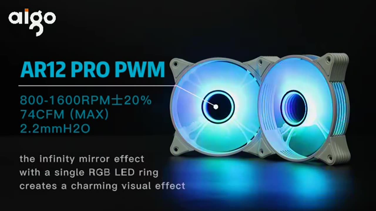 Aigo AR12PRO white 120mm rgb fan 4pin PWM Cooling fan