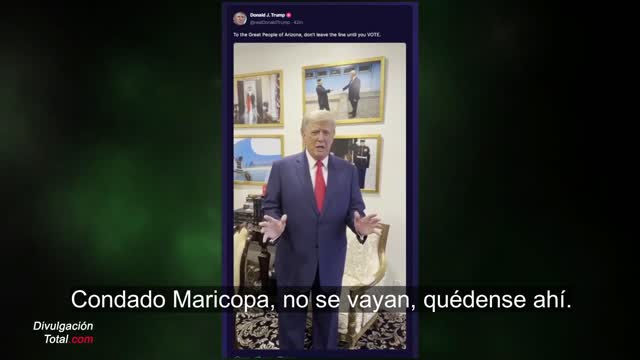 8-NOV-2022 Presidente Trump a Votantes en Maricopa, Arizona: "No Se Vayan"