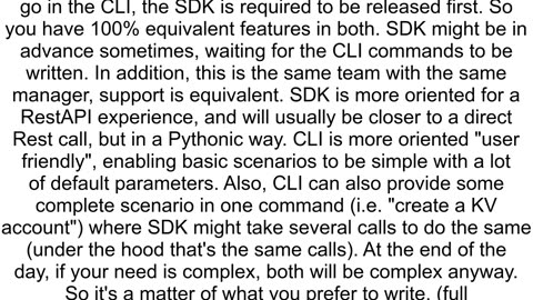 Azure CLI vs Python SDK