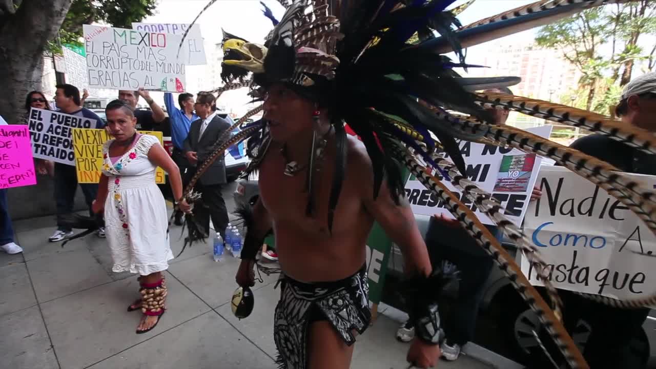 Protesting Against Mexican President Visit to LA