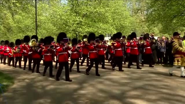 Gun salute for Britain's Queen Elizabeth's birthday