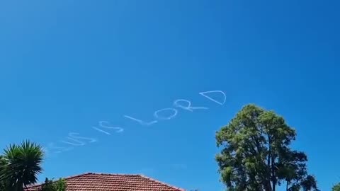 "Jesus is lord" across the skies of Oz in response to attacks against Christians by Channel 10...