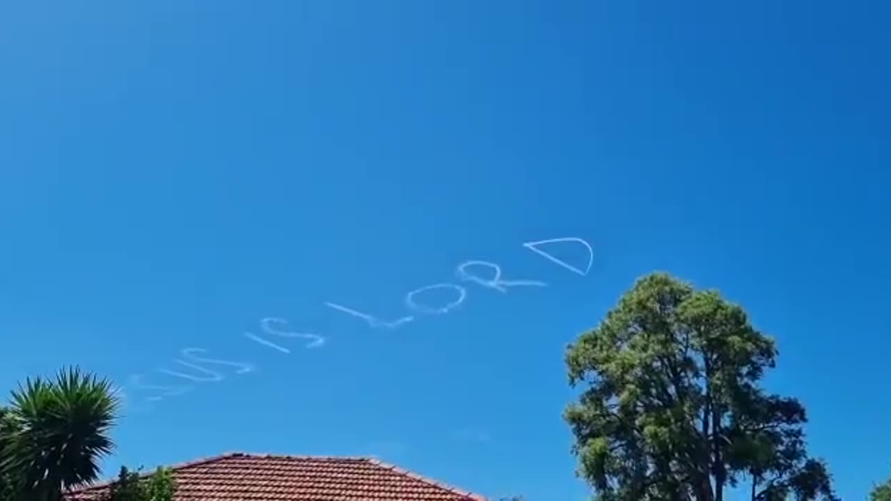 "Jesus is lord" across the skies of Oz in response to attacks against Christians by Channel 10...