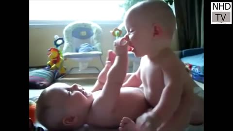 Funny clips twin Babies Laughing Compilation _ humorous clip