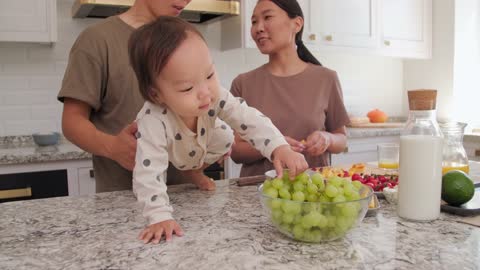 baby in the kitchen