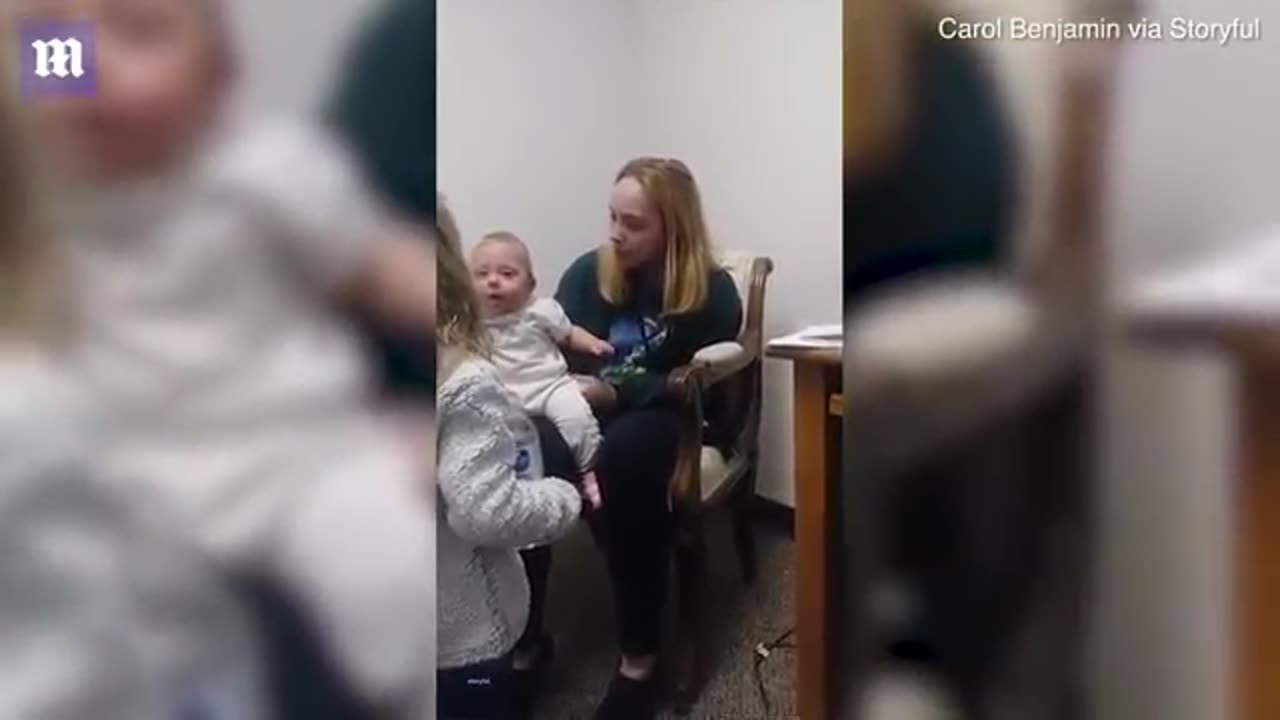 baby hears sisters voice for the first time