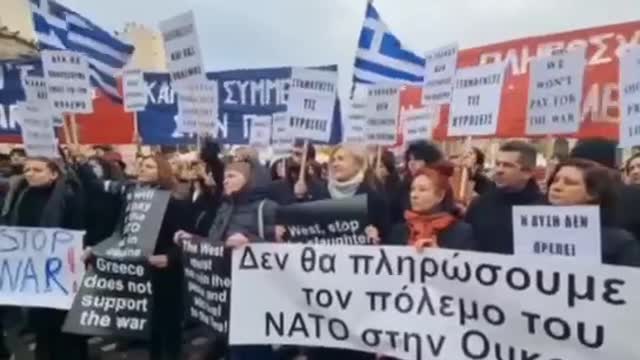 In Greece, people took to the streets against NATO activity and the supply of weapons to Ukraine.