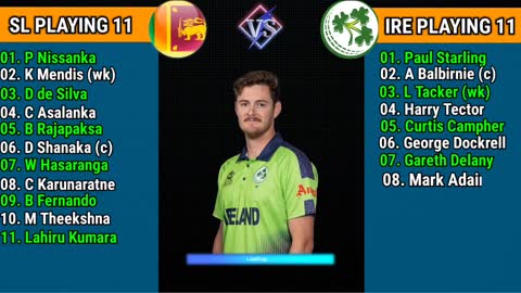 T20 World Cup 2022 Sri Lanka vs Ireland 15th Match Playing 11 Comparison SL vs IRE Playing 11