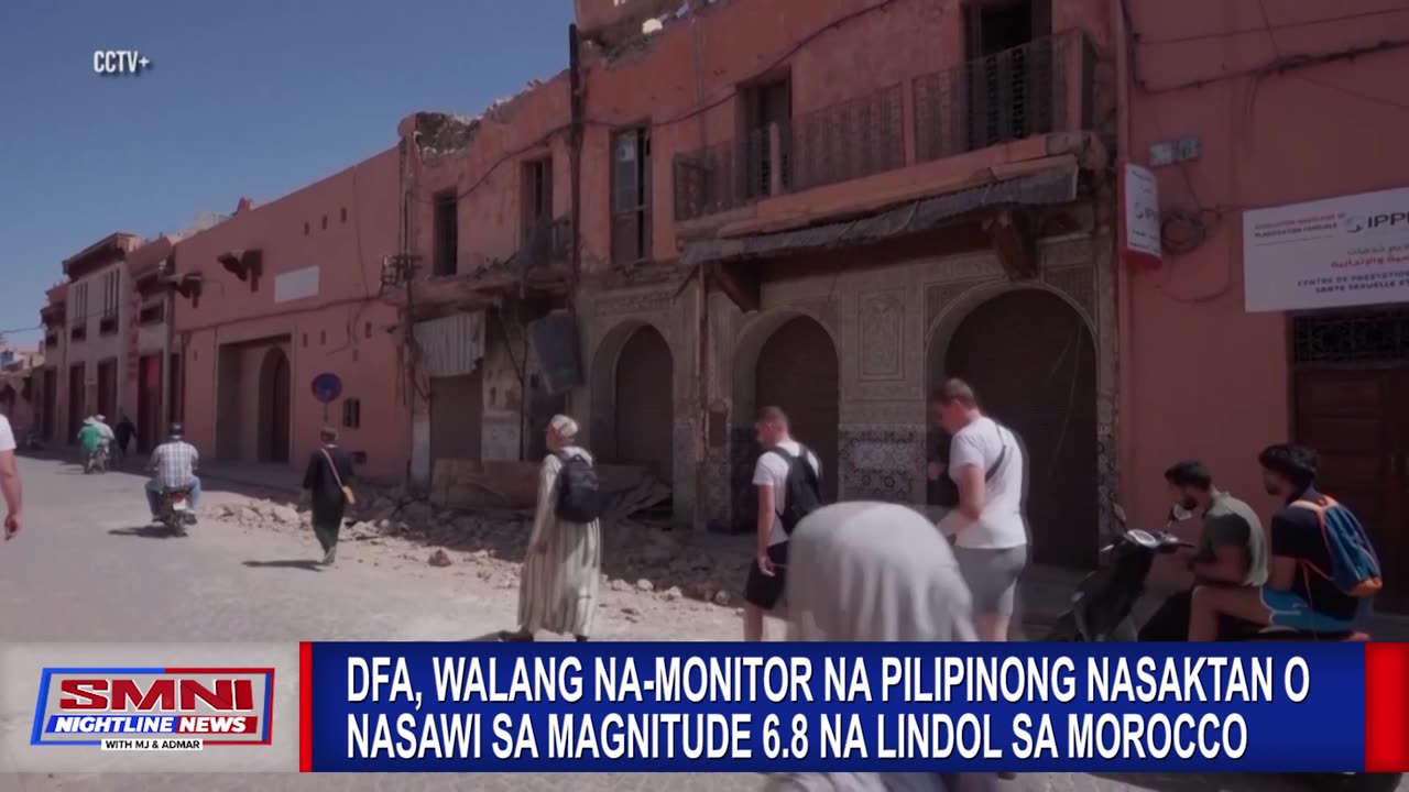 DFA, walang na-monitor na Pilipinong nasaktan o nasawi sa magnitude 6.8 na lindol sa Morocco