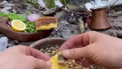 KİREMİTTE HAMSİ SARMASI - Anchovy Wrap on Earthen tile cocking food videos