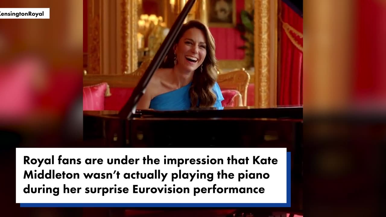 Royal fans think 'cringe' Kate Middleton faked playing piano for Eurovision