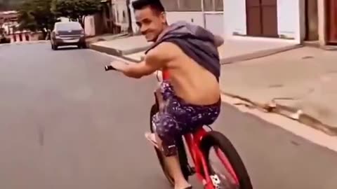 @Funny Nice bicycle Stunt😬😂