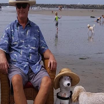 Spike shares his water.