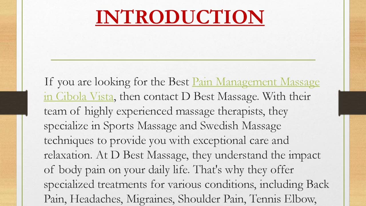 Best Pain Management Massage in Cibola Vista