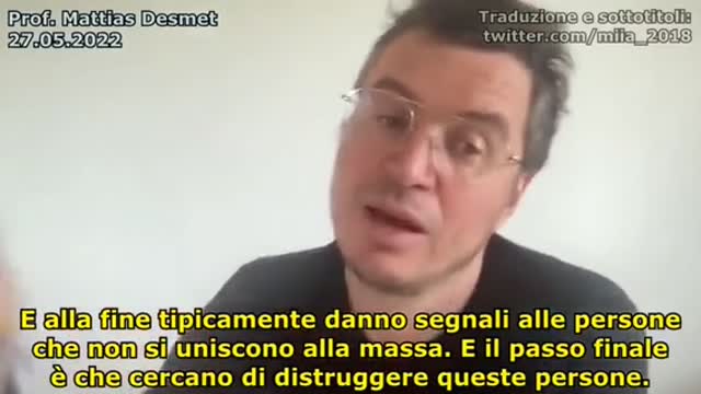 Prof. Mattias Desmet: “Bisogna capire la formazione di massa per capire l’essenza del totalitarismo”