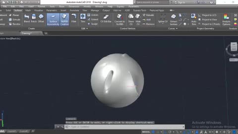 3D Creating Nurbs on spherical surface on AutoCAD by Masroor Khan For Beginners