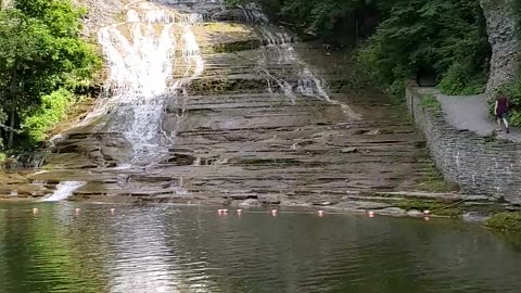 Enjoying the falls.