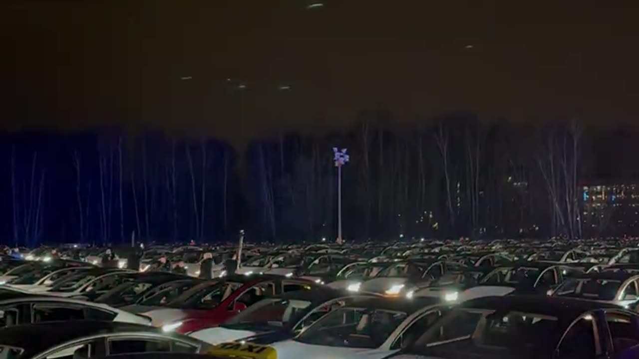 687 Teslas Gather to Put on a Lightshow