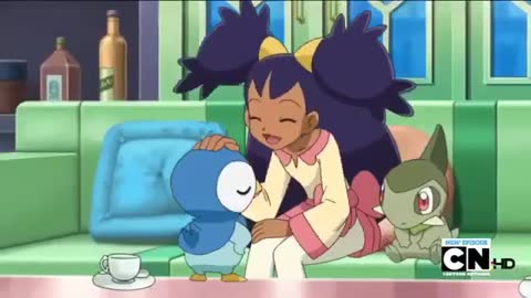 Best Wishes: Iris squishes Piplup’s cheeks