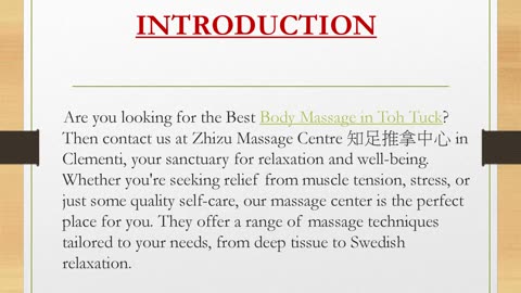 Best Body Massage in Toh Tuck