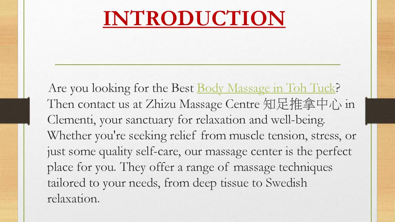 Best Body Massage in Toh Tuck