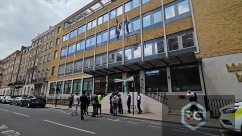 Watch what these Vile Muslims do to the Swedish Flag in London uncontested