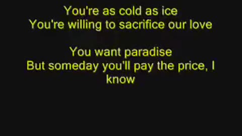 Foreigner Cold as Ice with lyrics