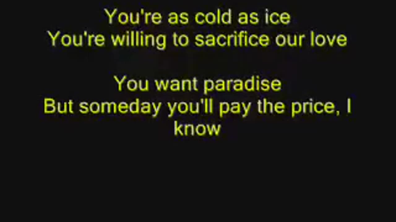 Foreigner Cold as Ice with lyrics