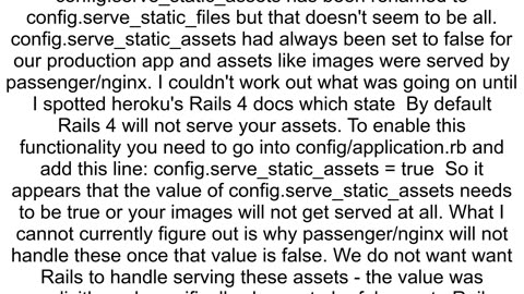 DEPRECATION WARNING The configuration option configserve_static_assets has been renamed to configse