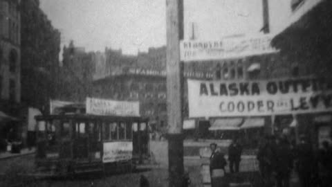 First Avenue, Seattle, Washington (1897 Original Black & White Film)