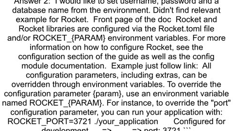 How to set up a database connection from environment in Rocket