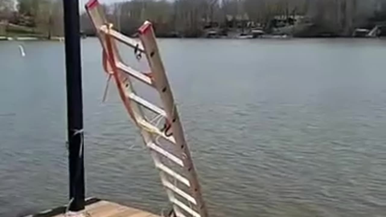 Falling of a ladder a little bit