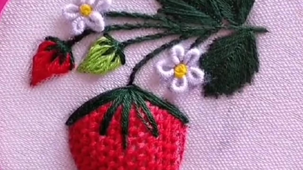 Beautifull Embroidry Strawberry