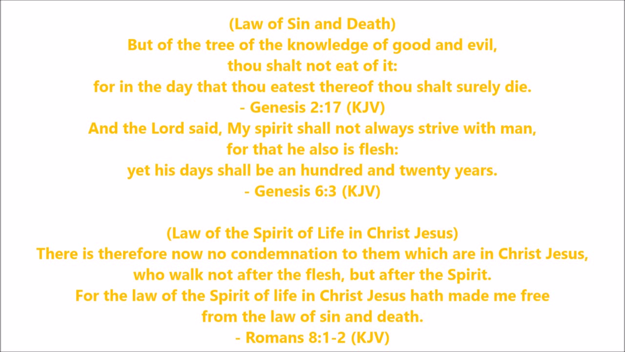 Law of Sin and Death & Law of the Spirit of Life in Christ Jesus - Scripture with Music