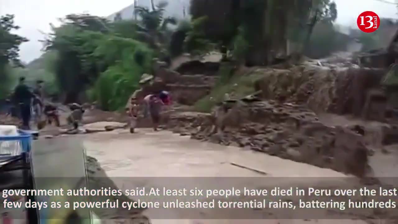 Flooded streets turn into torrents in cyclone-hit Peru