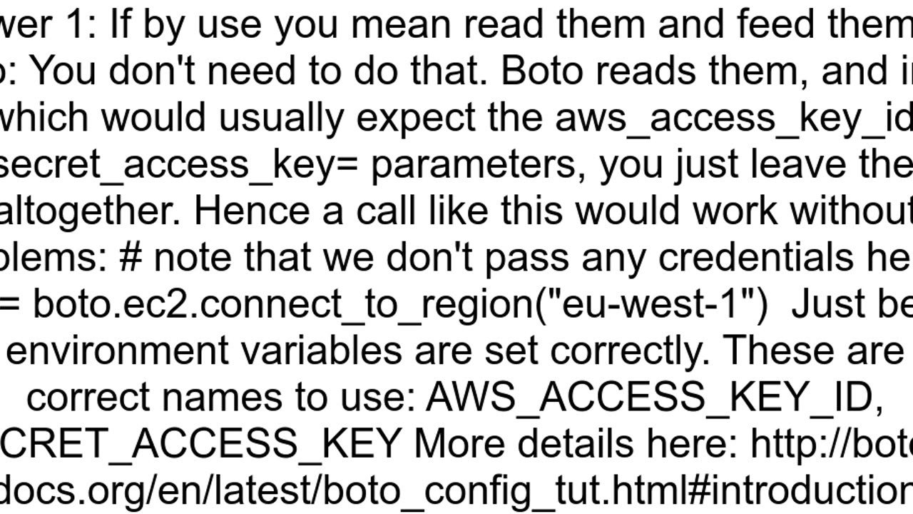 how to use system environment variables in boto