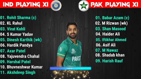 ICC T20 World Cup 2022 India vs Pakistan both team playing 11 comparison Ind playing 11 for Pak