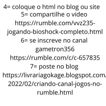 criando canal jogos no rumble