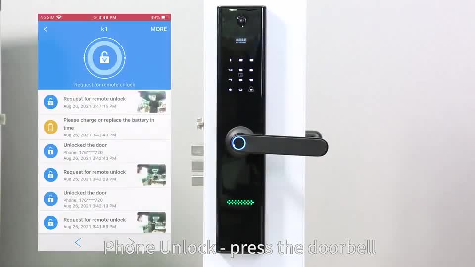 Smart lock electronic ID Wifi USmart Go fingerprint password anti-lock door handle door lock