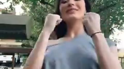 "BRALESS JUGS" | TIKTOK THOT FOOLS AROUND IN A GRAY BELLY SHIRT