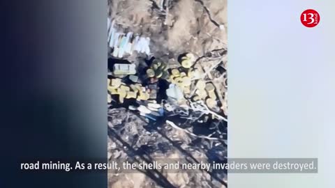 Drone TARGETS positions where Russians stored large number of ammunition, shells